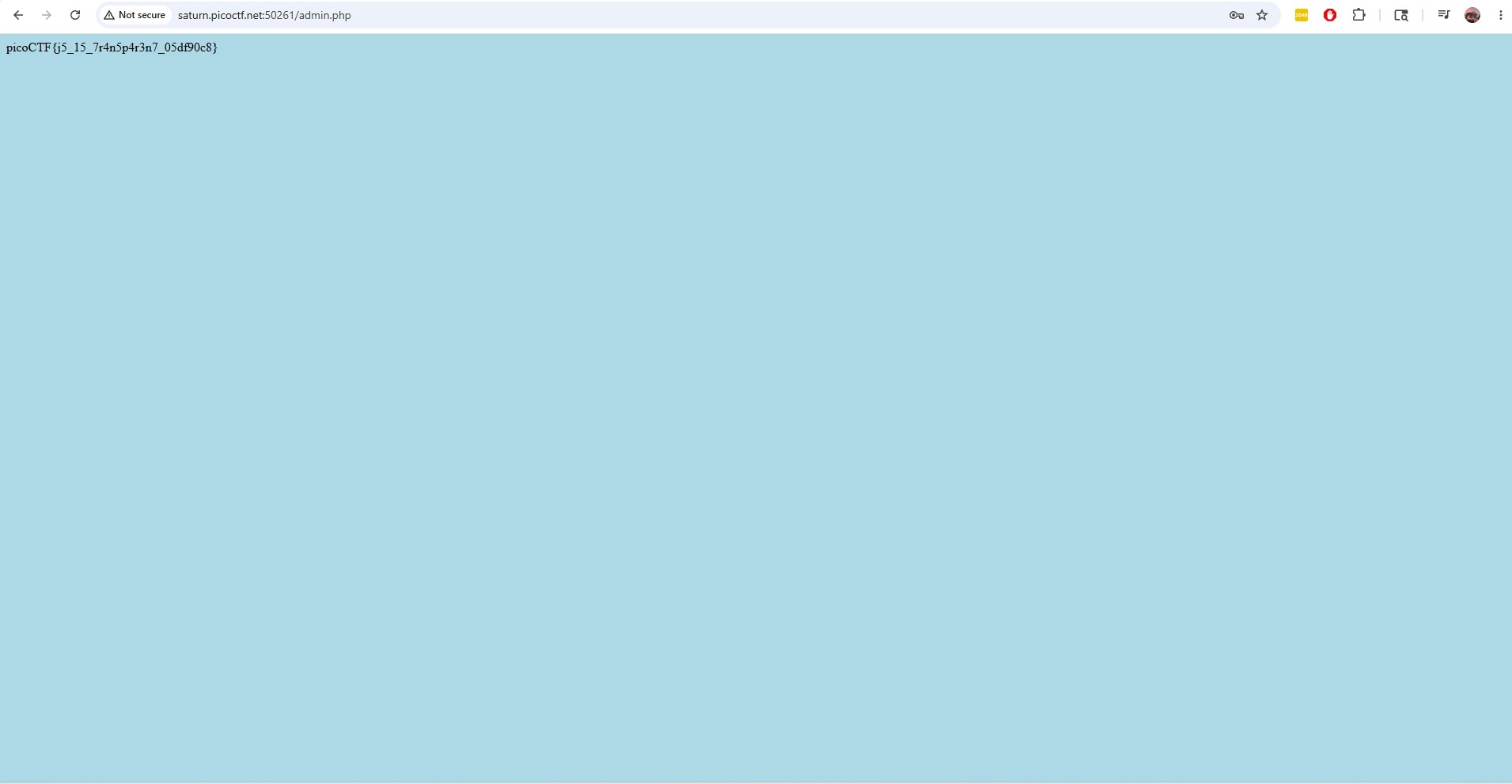 Flag captured after logging in with credentials found in secure.js